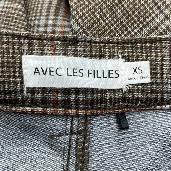 Avec les filles fall plaid trouser pants neutral Color’s fall vibe sz xs - Picture 4 of 10